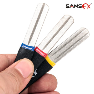 SAMSFX Dual Grit Diamond Fishing Hook and Knife Sharpener Stone 2PCS