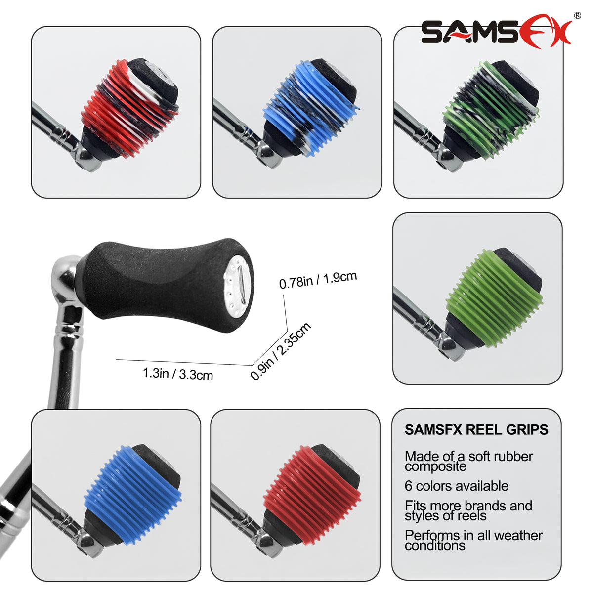 baitcaster reel handle grips Fishing Spinning Reel Grips Baitcaster Handle Knob Covers – samsfxfishing