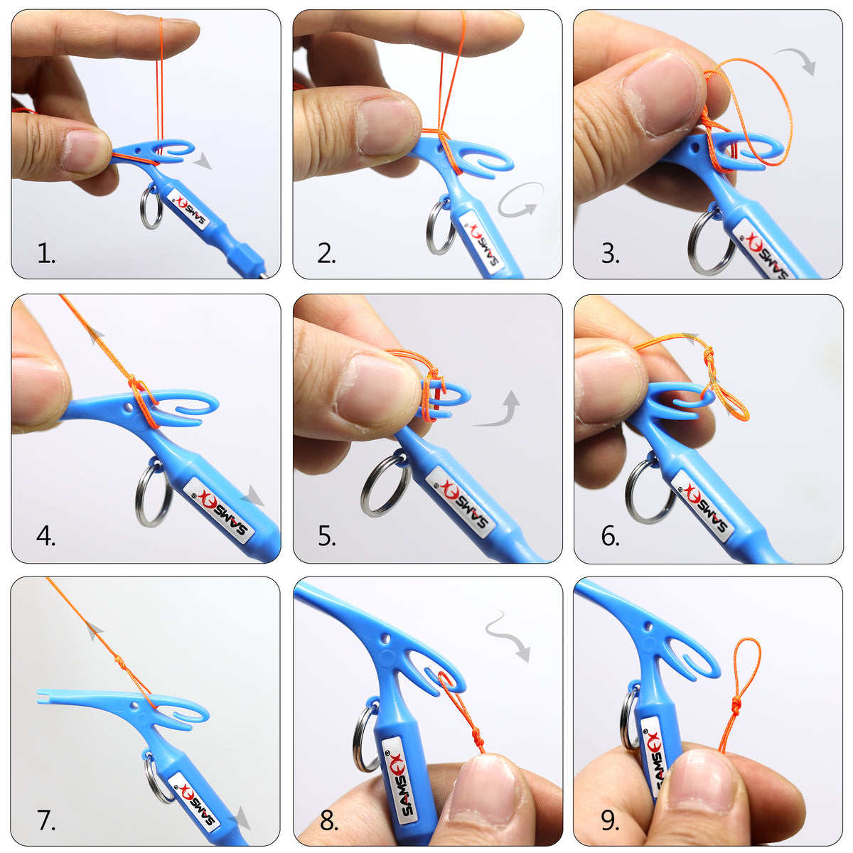 Fly Fishing Knot Tying Tool Kit 3 Quick Knot Tyers w/ Zinger Retractors