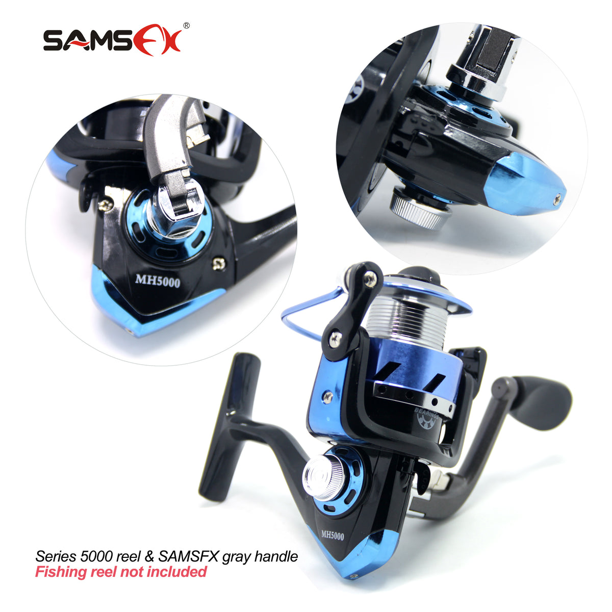 SAMSFX Folding Rotary Fishing Spinning Reel Handle Repair Parts Access