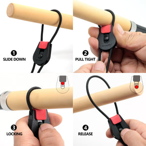 SAMSFX Fishing Rod Ties, Fishing Rod Wrap Pole Straps, Hook & Loop Fishing Rod Belts