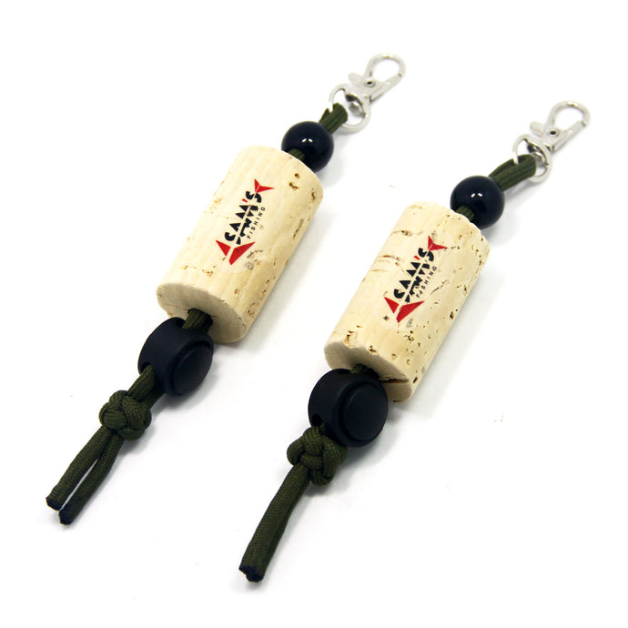 Fly Fishing Flies Holder Patch Dropper on Lanyard Wine Cork Key Wood Float for Angler Vest Pack - SAMSFX