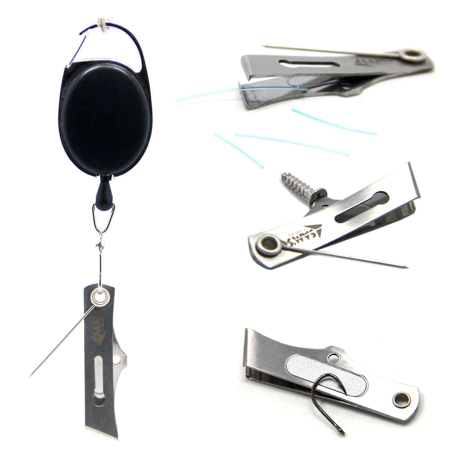 Fly Fishing Line Cutter Nippers Clipper Snip and Zinger Retractor Hook  Sharpener