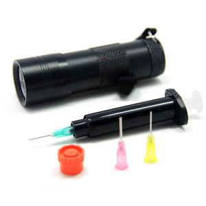 SAMS Fly Tying Kits UV 12 LEDs Flashlight and Clear Glue Syringe Dispenser - SAMSFX