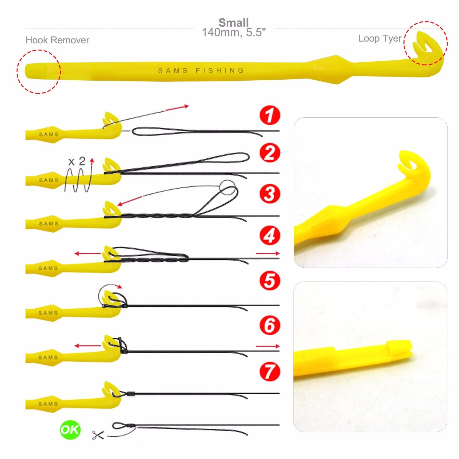 SAMSFX Knot Picker & Disgorger Loop Tyer Hook Tier Fly Tying Tool