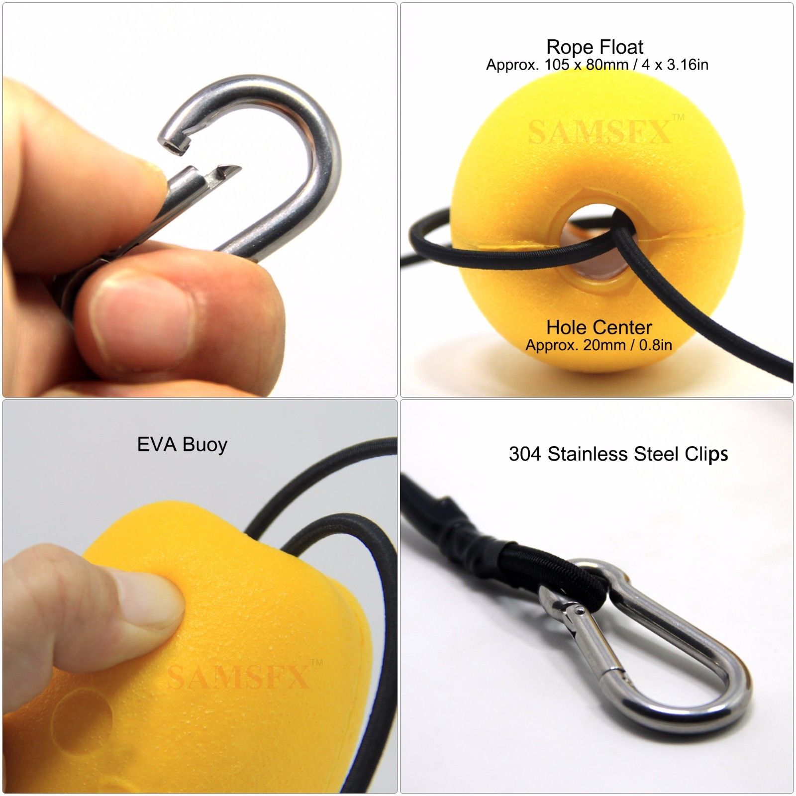 Kayak Drift Anchor Tow Rope Tow Line Throw Line with EVA Buoy