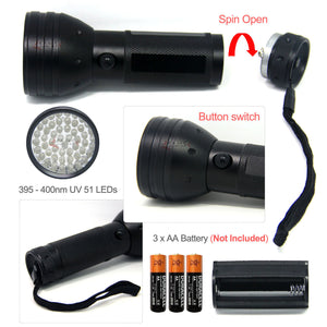 SAMS 51 LEDs Fly Tying UV Flashlight Light and Clear Cure Glue Syringe Dispenser - SAMSFX