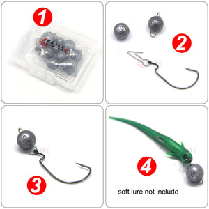 SAMS Fishing Jig Heads Sinkers Lead Weights Cheburashka for Soft Lure 10pcs - SAMSFX