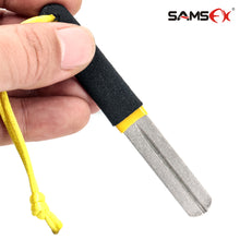 Load image into Gallery viewer, SAMSFX Dual Grit Diamond Fishing Hook and Knife Sharpener Stone 2PCS
