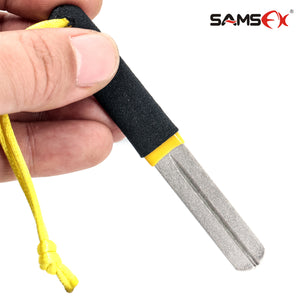 SAMSFX Dual Grit Diamond Fishing Hook and Knife Sharpener Stone 2PCS