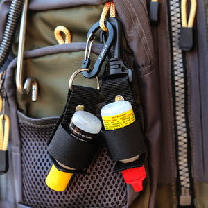 SAMSFX Fishing Floatant Sinkant Accessories Fly Floatant Bottle Holder with Adjustable Magic Sticker 2PCS, Nylon Black Webbing