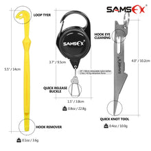 Load image into Gallery viewer, SAMSFX Fly Fishing Knot Tying Tool, Loop Tyer and Retractors Combo