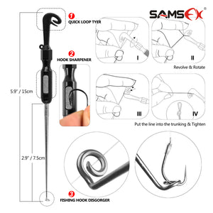 Quick Knot Tool, Loop Tyer, Hook Remover, Hair Rig Tying Tool and Zinger Retractors