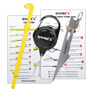 SAMSFX Fly Fishing Knot Tying Tool, Loop Tyer and Retractors Combo