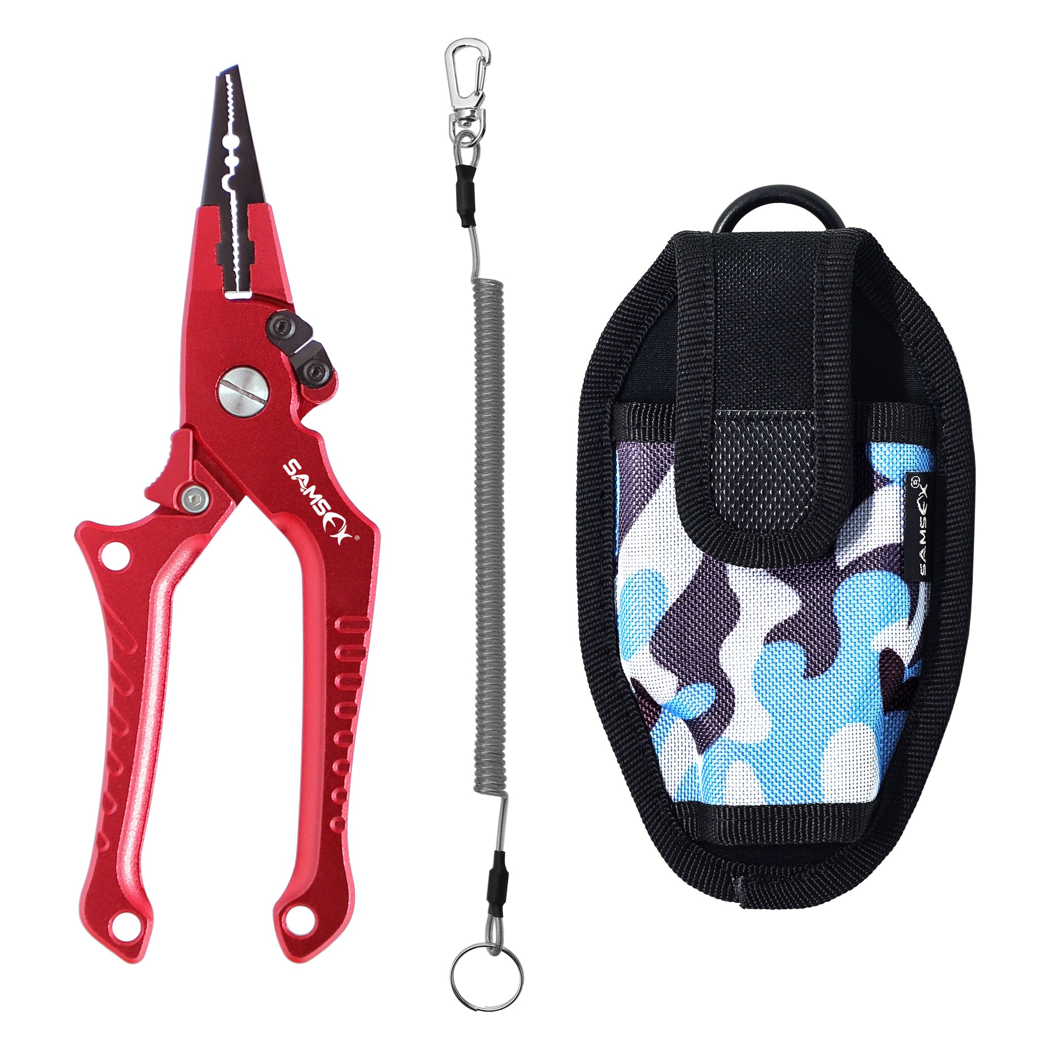 SAMSFX Locking Aluminum Fishing Pliers with Camo Sheath