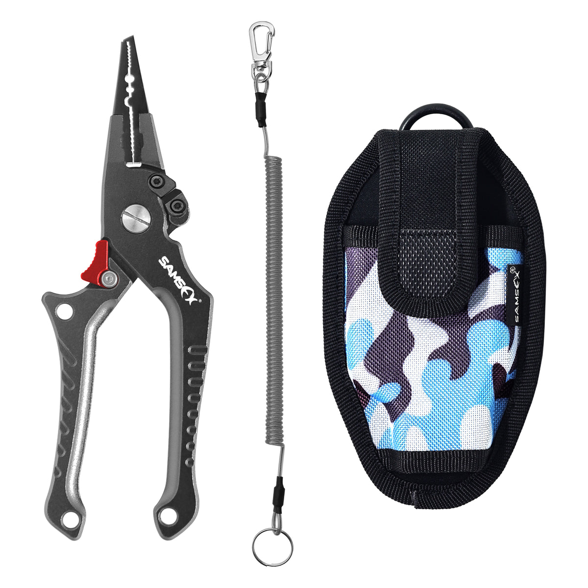 SAMSFX Locking Aluminum Fishing Pliers with Camo Sheath samsfxfishing