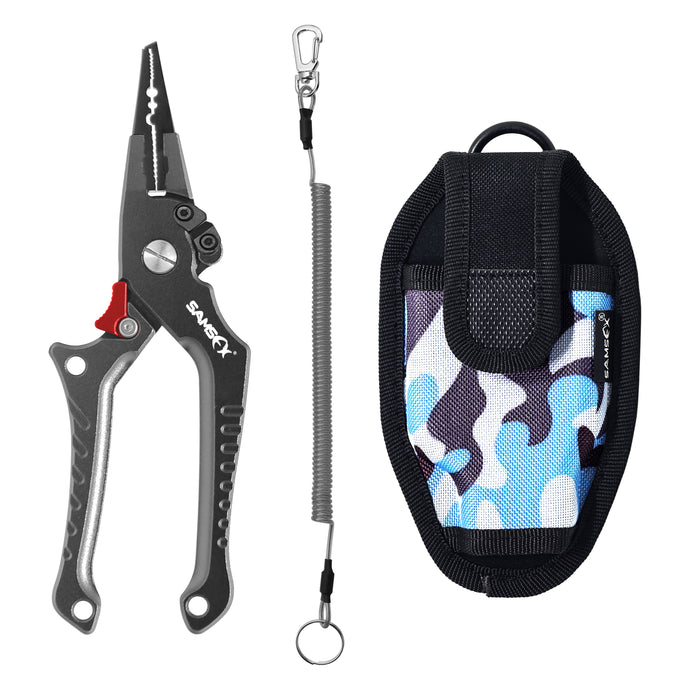 Locking Aluminum Fishing Pliers with Camo Sheath