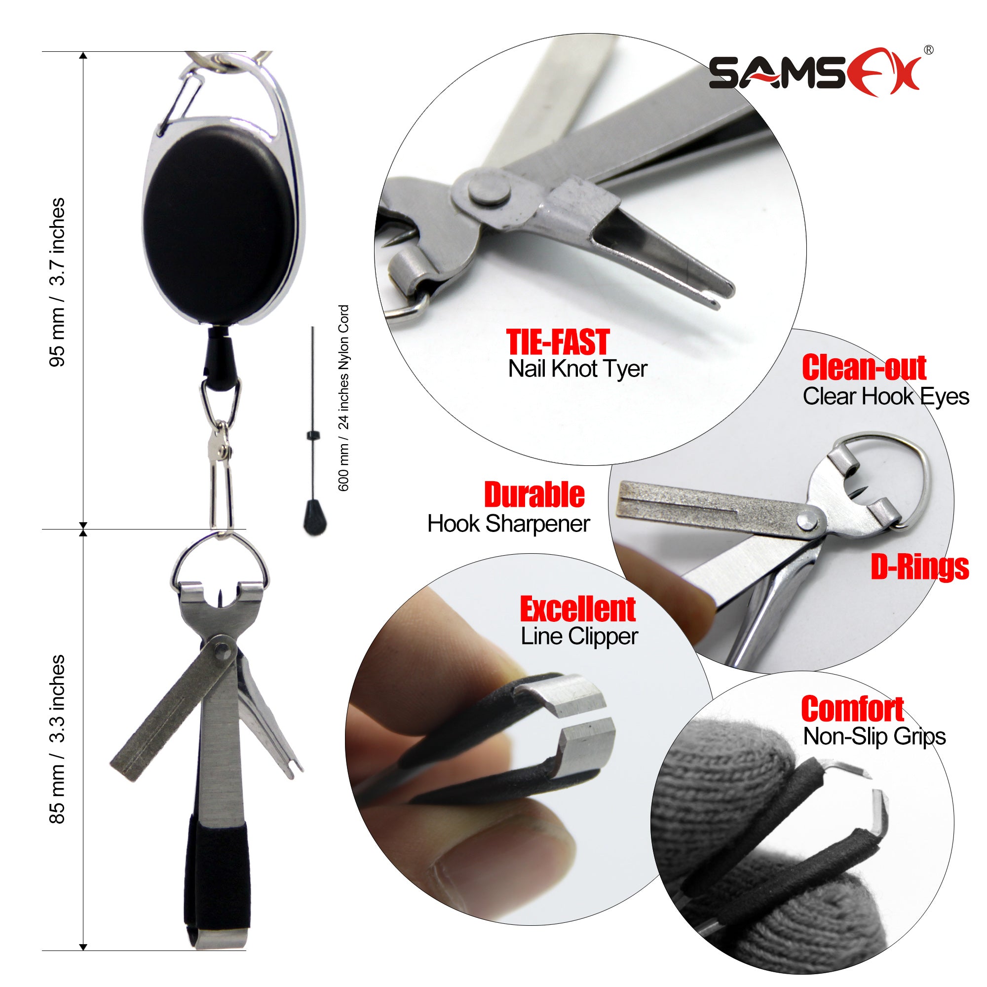 SAMSFX Quick Knot Tool Fly Fishing Line Clippers Nippers with Zinger –  samsfxfishing