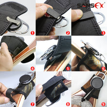 Load image into Gallery viewer, SAMSFX Fishing Tape Measure Zinger and Neoprene Straps Attaches to Fly Fishing Landing Net - SAMSFX