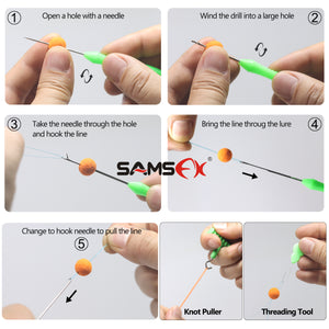 SAMSFX Carp Fishing Baiting Rig Tool Set Bait Needle Drill Puller Stringer and Driller - SAMSFX