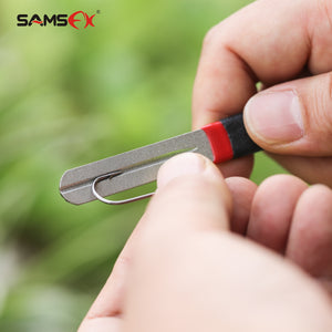 SAMSFX Dual Grit Diamond Fishing Hook and Knife Sharpener Stone 2PCS