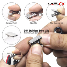 Load image into Gallery viewer, Fishing Hat Clips for Wind Cap Retainer Coiled Cord and 360 Rotation Stainless Steel Clips (2 Pack) - SAMSFX