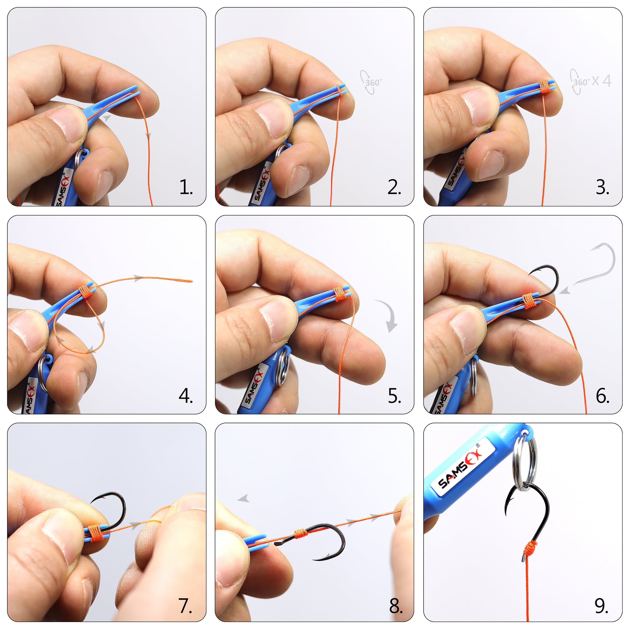 SAMSFX Fishing Quick Knot Tool Loop Tyer Hook Remover Tools Kit –  samsfxfishing
