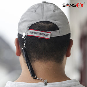 Fishing Hat Clips for Wind Cap Retainer Coiled Cord and 360 Rotation Stainless Steel Clips (2 Pack) - SAMSFX