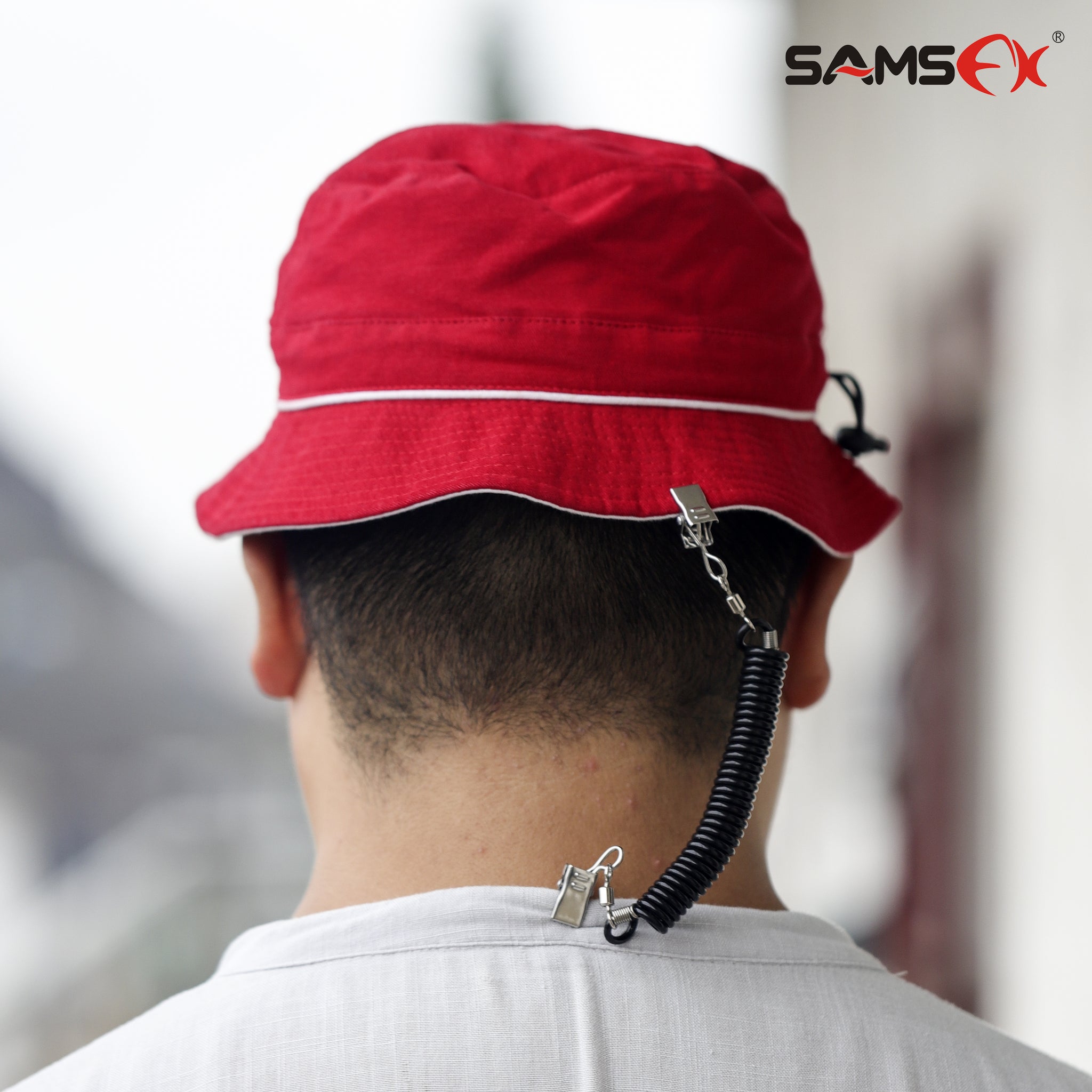 Cap Retainer SAMSFX Fishing Hat Clips for Wind Cap Retainer Coiled Cord and 360 Rot ...