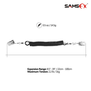 Fishing Hat Clips for Wind Cap Retainer Coiled Cord and 360 Rotation Stainless Steel Clips (2 Pack) - SAMSFX