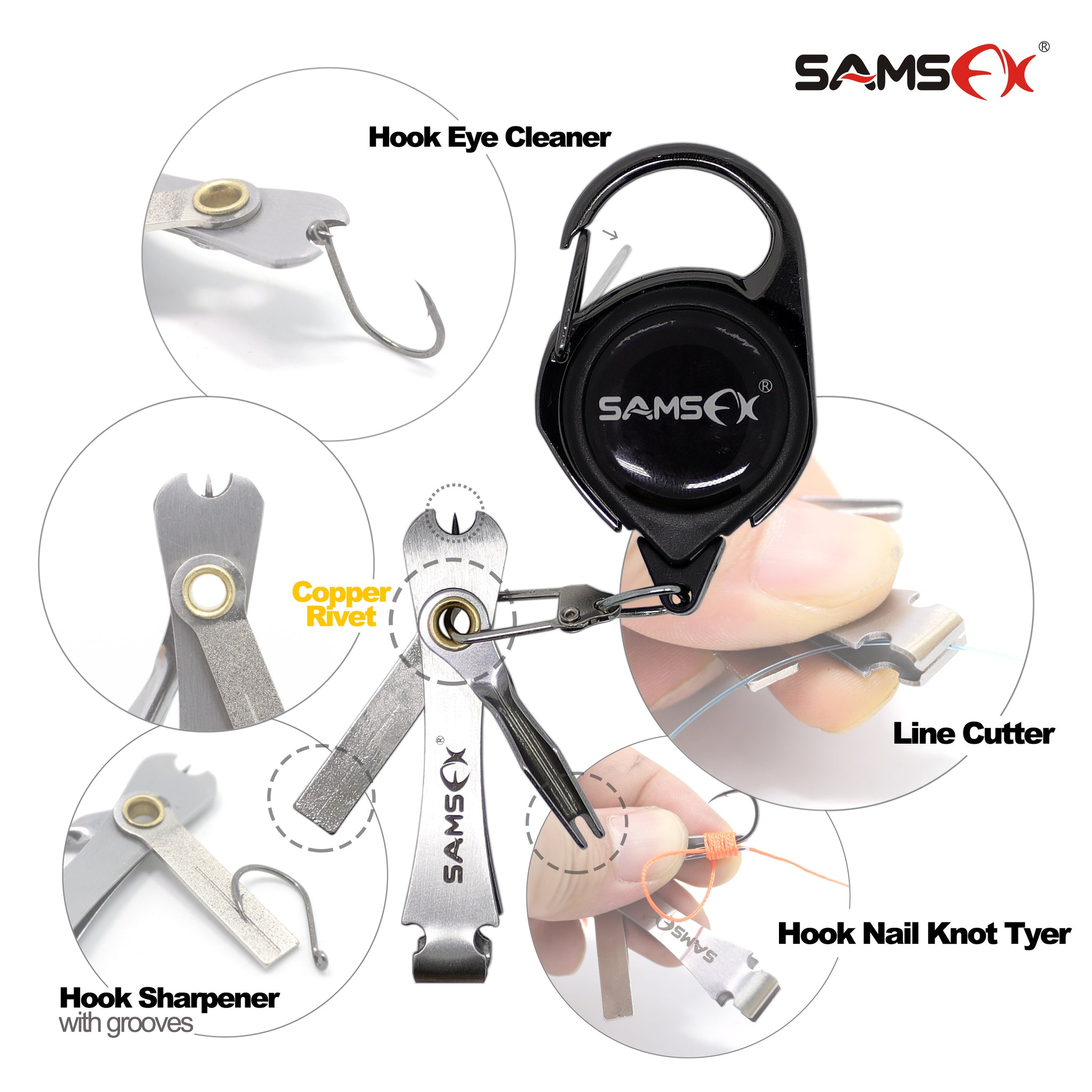 SAMSFX Fast Nail Knot Tying Tool 4 in 1 Fly Fishing Clippers Nippers –  samsfxfishing