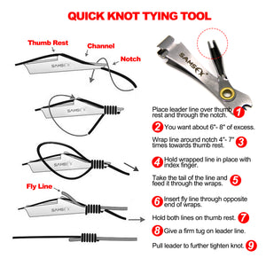 SAMSFX Fly Fishing Clippers with Zinger Retractor Nail Knot Tying Tools Combo Dropshipping - SAMSFX