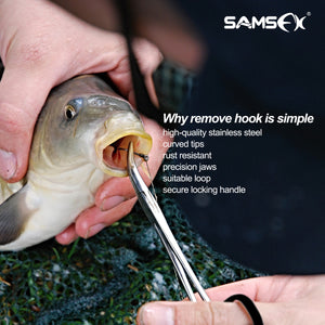 Black Fly Fishing Combo 5 in 1 Fishing tools set Forceps Zinger Nipper & Lanyard - SAMSFX
