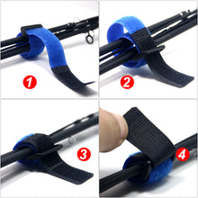Load image into Gallery viewer, SAMSFX Reusable Fishing Rod Tie Holder Strap Suspenders Fastener Hook Loop Cable Cord Ties Belt Fishing Tackle Box Accessories - SAMSFX