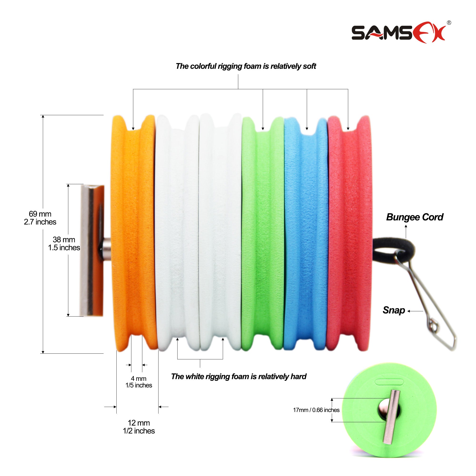 SAMSFX Fly Fishing Horizontal Tippet Holder Stack Carrier & 6PCS