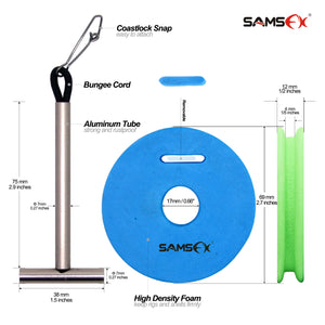 SAMSFX Fly Fishing Horizontal Tippet Holder Stack Carrier & 6PCS Rigging Foams Combo - SAMSFX