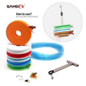 SAMSFX Fly Fishing Horizontal Tippet Holder Stack Carrier & 6PCS Rigging Foams Combo - SAMSFX