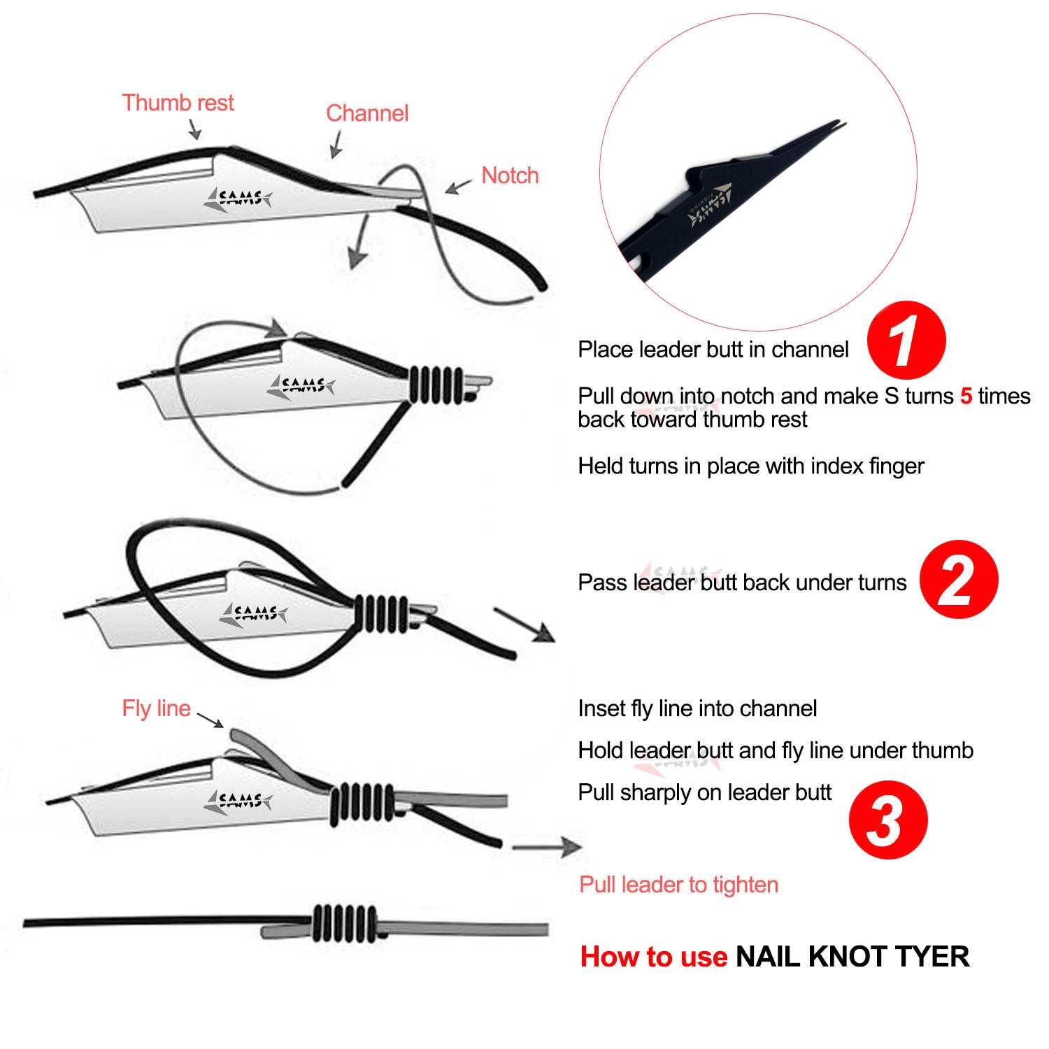 Tie-Fast Nail Knot-Tying Tool